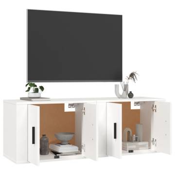 Stylish Wall-Mounted TV Cabinets - 2 pcs White | HipoMarket