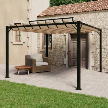 Elegant 3x3m Gazebo with Louvered Roof - Taupe Fabric