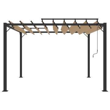 Elegant 3x3m Gazebo with Louvered Roof - Taupe Fabric