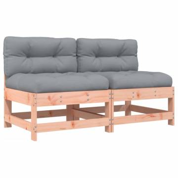 Middle Sofas with Cushions 2 pcs - Solid Wood Douglas