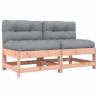 Middle Sofas with Cushions 2 pcs - Solid Wood Douglas