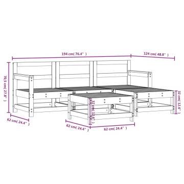 5 Piece Garden Lounge Set - Impregnated Wood Pine | HipoMarket