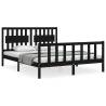 Black King Size Wooden Bed Frame With Headboard | HipoMarket