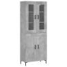 Stylish Highboard in Concrete Grey | 69.5x34x180 cm