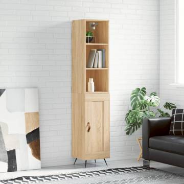 Stylish Highboard Sonoma Oak 34.5x34x180 cm | HipoMarket