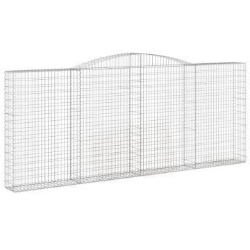 Arched Gabion Baskets - 3 pcs Galvanised Iron | HipoMarket