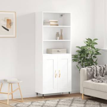 Stylish Highboard White 69.5x34x180 cm - Hipo Market