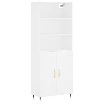 Stylish Highboard White 69.5x34x180 cm - Hipo Market