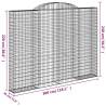 Arched Gabion Baskets 5 pcs - Galvanised Iron Garden Barriers