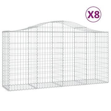 Arched Gabion Baskets 8 pcs - Durable Garden Barriers