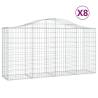 Arched Gabion Baskets 8 pcs - Durable Garden Barriers