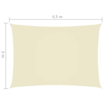 Sunshade Sail Oxford Fabric 3x4.5m - Cream | Hipomarket UK