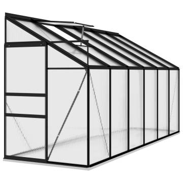 Anthracite Aluminium Greenhouse - 7.77 m³ for Your Garden