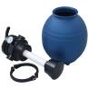 Pool Sand Filter with 4 Position Valve - 300mm Blue