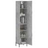 Stylish Highboard Concrete Grey - 34.5x34x180 cm