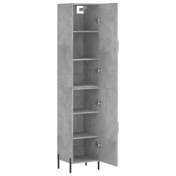 Stylish Highboard Concrete Grey - 34.5x34x180 cm