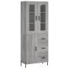 Stylish Highboard Grey Sonoma | 69.5x34x180 cm Engineered Wood