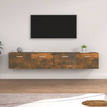 Smoked Oak Wall Cabinets 2 pcs - Stylish Storage Solution