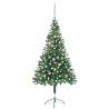 Artificial Pre-lit Christmas Tree with Ball Set 150cm 380 Branches Colour green and rose Size 150 x 70 cm Quantity in Package 1 Number of Branch Tips 