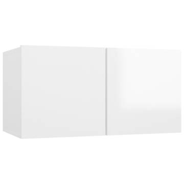 High Gloss White Hanging TV Cabinet | 60x30x30 cm