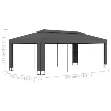 Gazebo with Double Roof 3x6m Anthracite - Ideal for Events