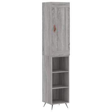 Stylish Highboard Grey Sonoma | 34.5x34x180 cm Engineered Wood