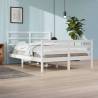 Bed Frame White Solid Wood Pine 140x200 cm Colour white Size 140 x 200 cm 