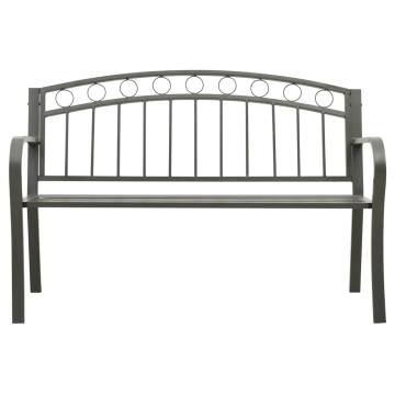 Stylish Grey Garden Bench | 120 cm Steel Furniture