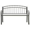 Stylish Grey Garden Bench | 120 cm Steel Furniture