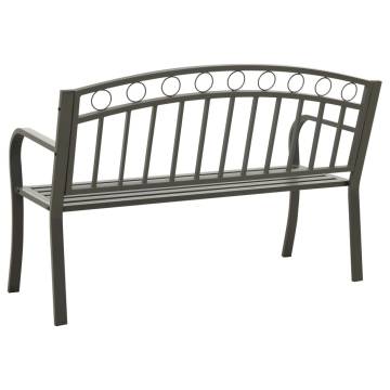 Stylish Grey Garden Bench | 120 cm Steel Furniture