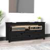 TV Cabinet Black 114x35x52 cm Solid Wood Pine Colour black Quantity in Package 1 