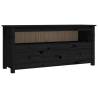 TV Cabinet Black 114x35x52 cm Solid Pine - Chic & Sturdy Design