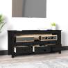 TV Cabinet Black 114x35x52 cm Solid Pine - Chic & Sturdy Design