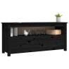 TV Cabinet Black 114x35x52 cm Solid Pine - Chic & Sturdy Design