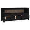 TV Cabinet Black 114x35x52 cm Solid Pine - Chic & Sturdy Design