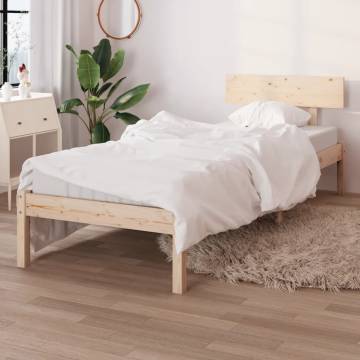 Solid Wood Pine Bed Frame 100x200 cm - Modern Style