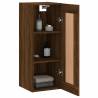 Elegant Wall Mounted Cabinet Brown Oak - 34.5x34x90 cm