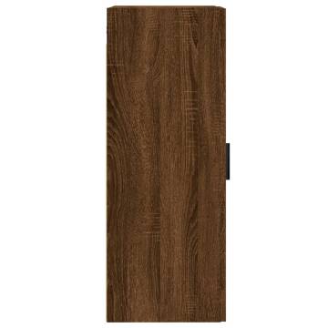 Elegant Wall Mounted Cabinet Brown Oak - 34.5x34x90 cm