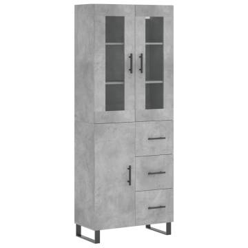 Highboard Concrete Grey - Stylish Engineered Wood Storage Unit