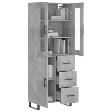 Highboard Concrete Grey - Stylish Engineered Wood Storage Unit