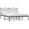 Metal Bed Frame with Headboard - Black 180x200 cm Super King