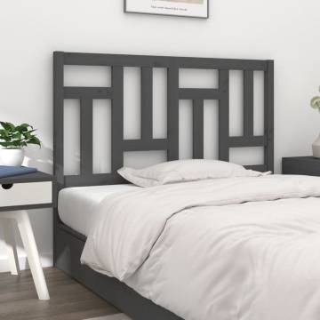 Stylish Grey Bed Headboard - Solid Pine Wood | HipoMarket