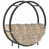 Firewood Rack Black 70x20x70 cm - Sturdy Steel Holder