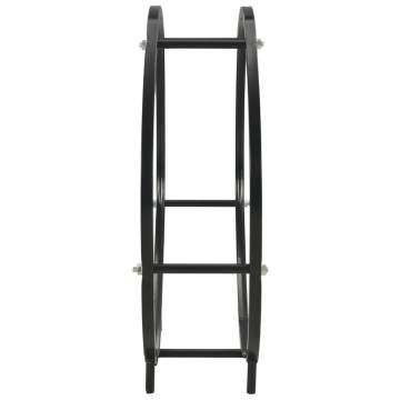 Firewood Rack Black 70x20x70 cm - Sturdy Steel Holder