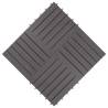 Decking Tiles - 20 pcs Grey Wash Solid Acacia Wood