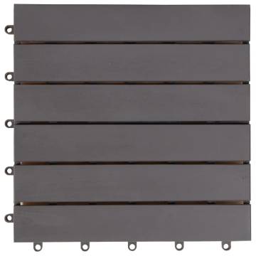 Decking Tiles - 20 pcs Grey Wash Solid Acacia Wood