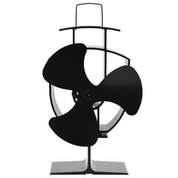 Heat Powered Stove Fan 3 Blades - Black | Hipo Market