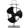 Heat Powered Stove Fan 3 Blades Black Size 13.5 x 8.5 x 22.5 cm (3 blades) 