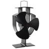 Heat Powered Stove Fan 3 Blades - Black | Hipo Market