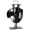 Heat Powered Stove Fan 3 Blades - Black | Hipo Market